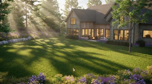 Welcome home to 6205 Hillside Rd - Rendering with landscape plan