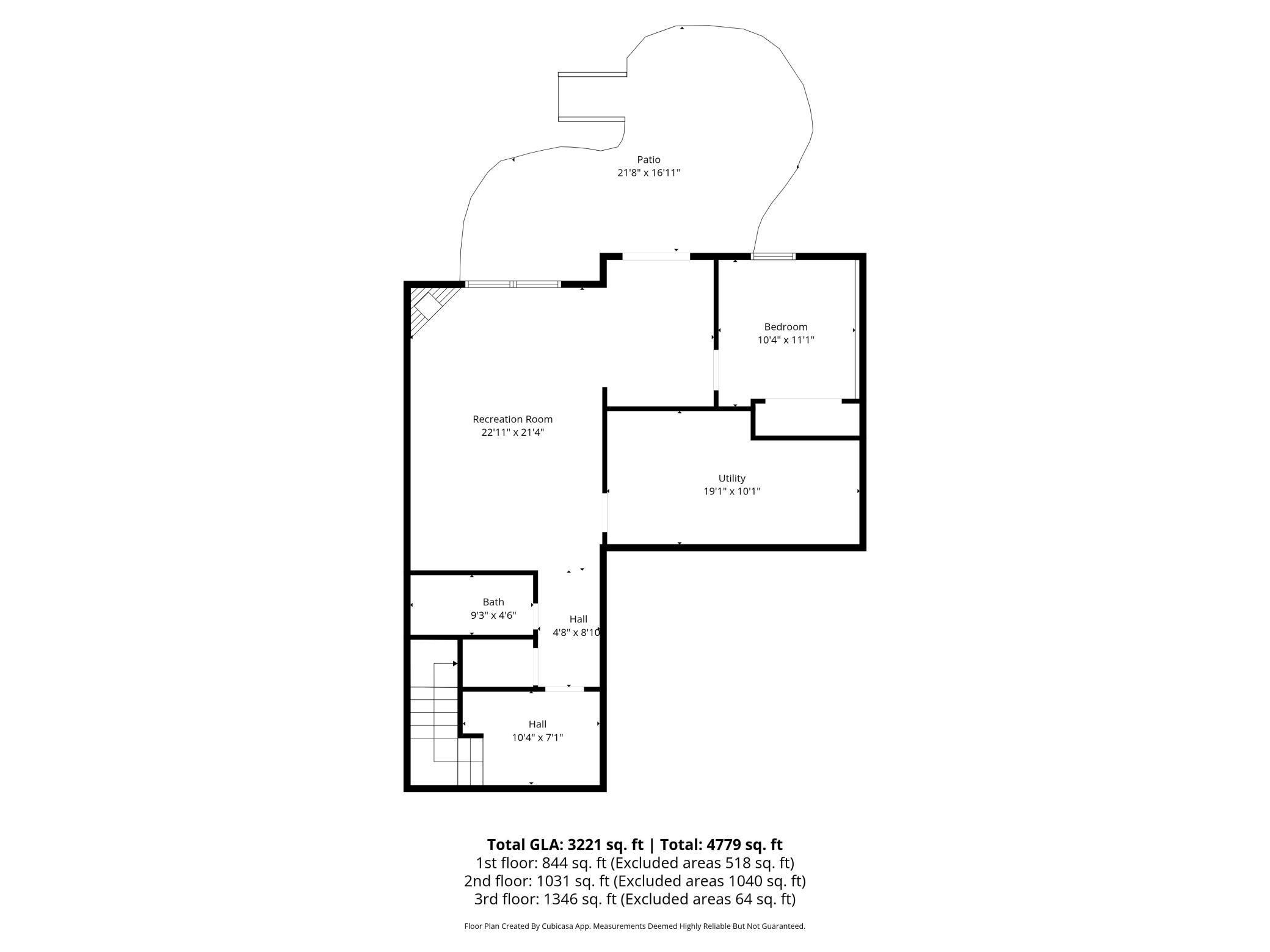Lower Level Floor Plan with Measurements