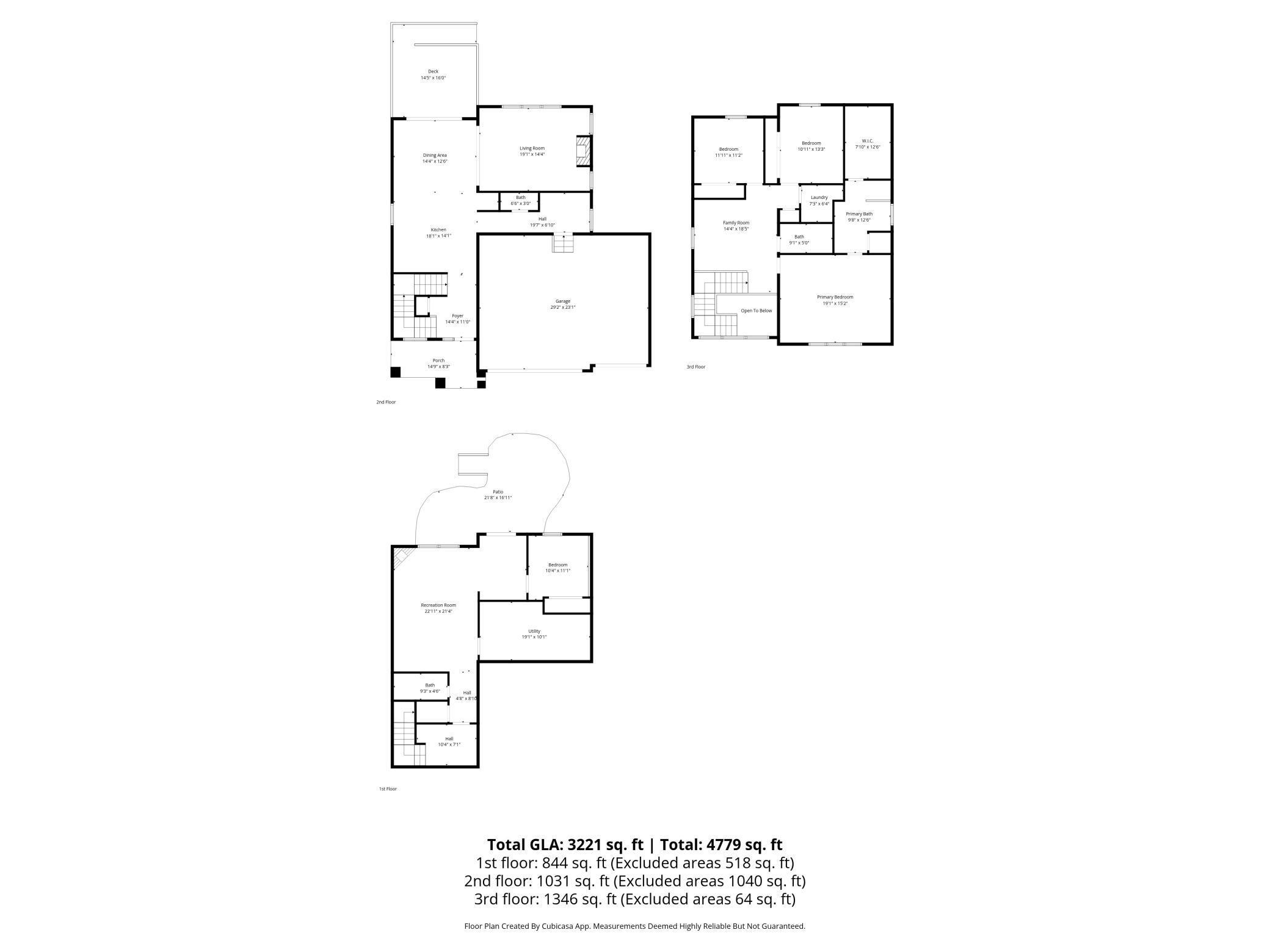 Combined Floor Plan with Measurements