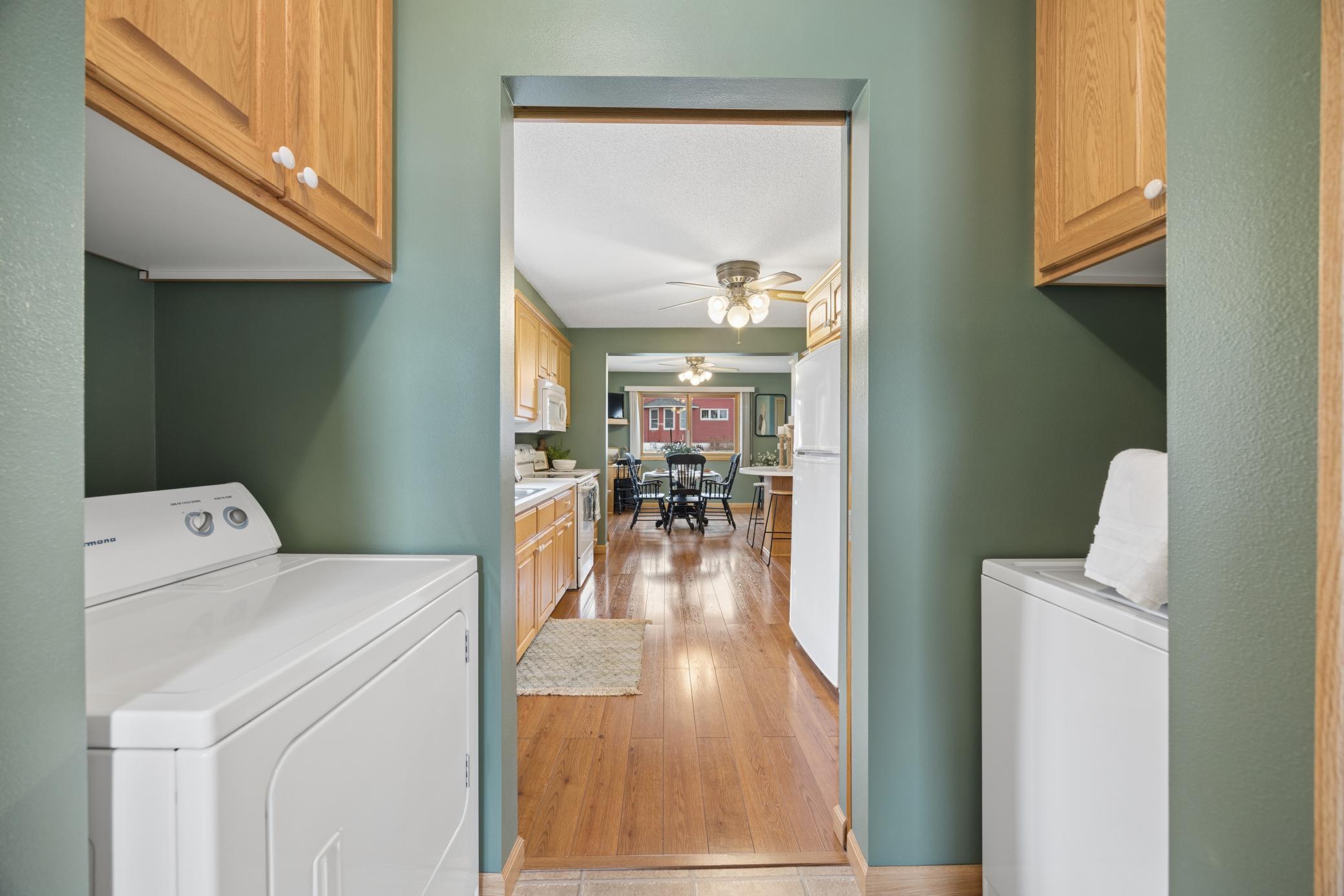 See what's going on in the rest of the house while you're doing laundry.