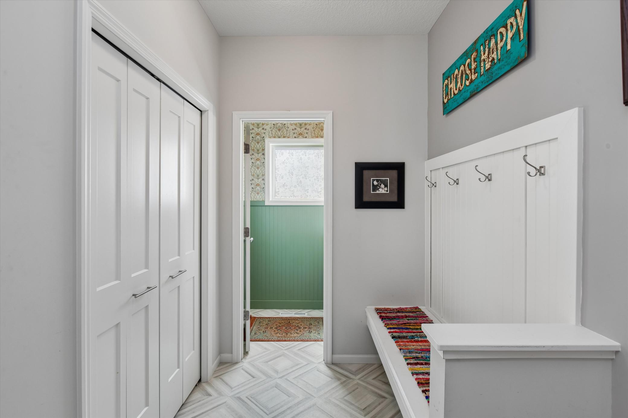 Great shelving in mudroom closet closet
