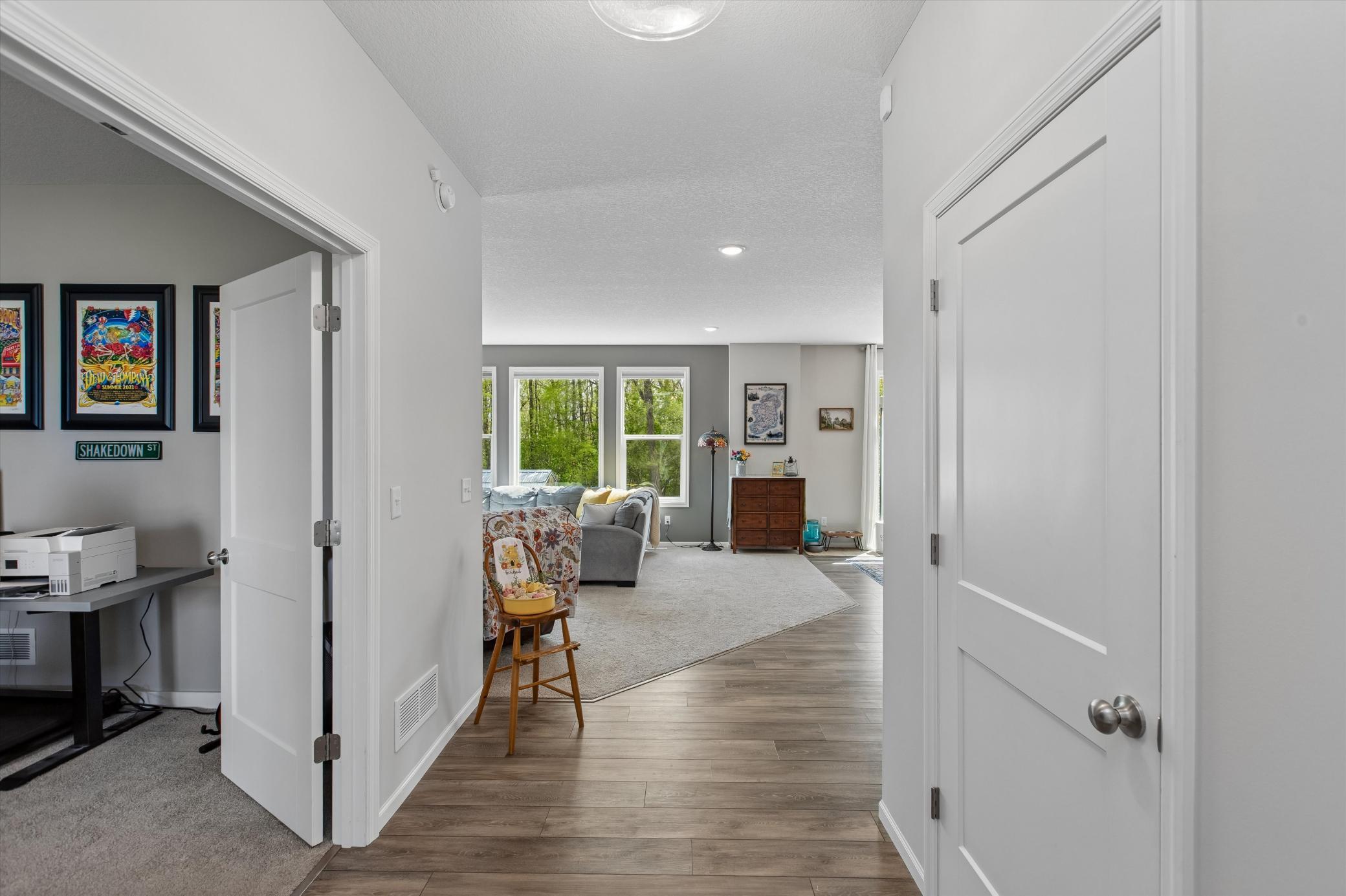 Bright foyer leads to open floor plan