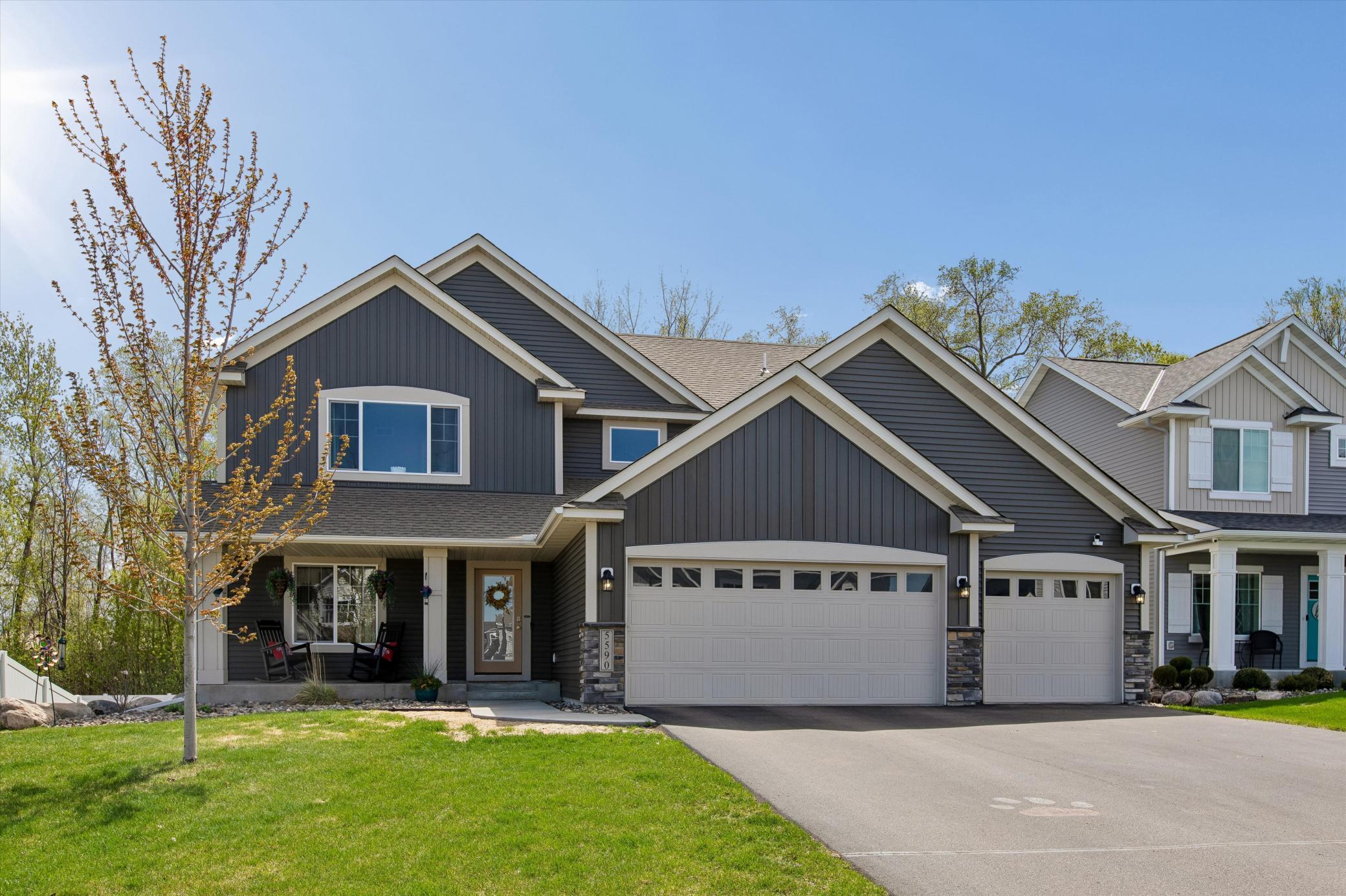 Maintenance free LP trim boards in front of house