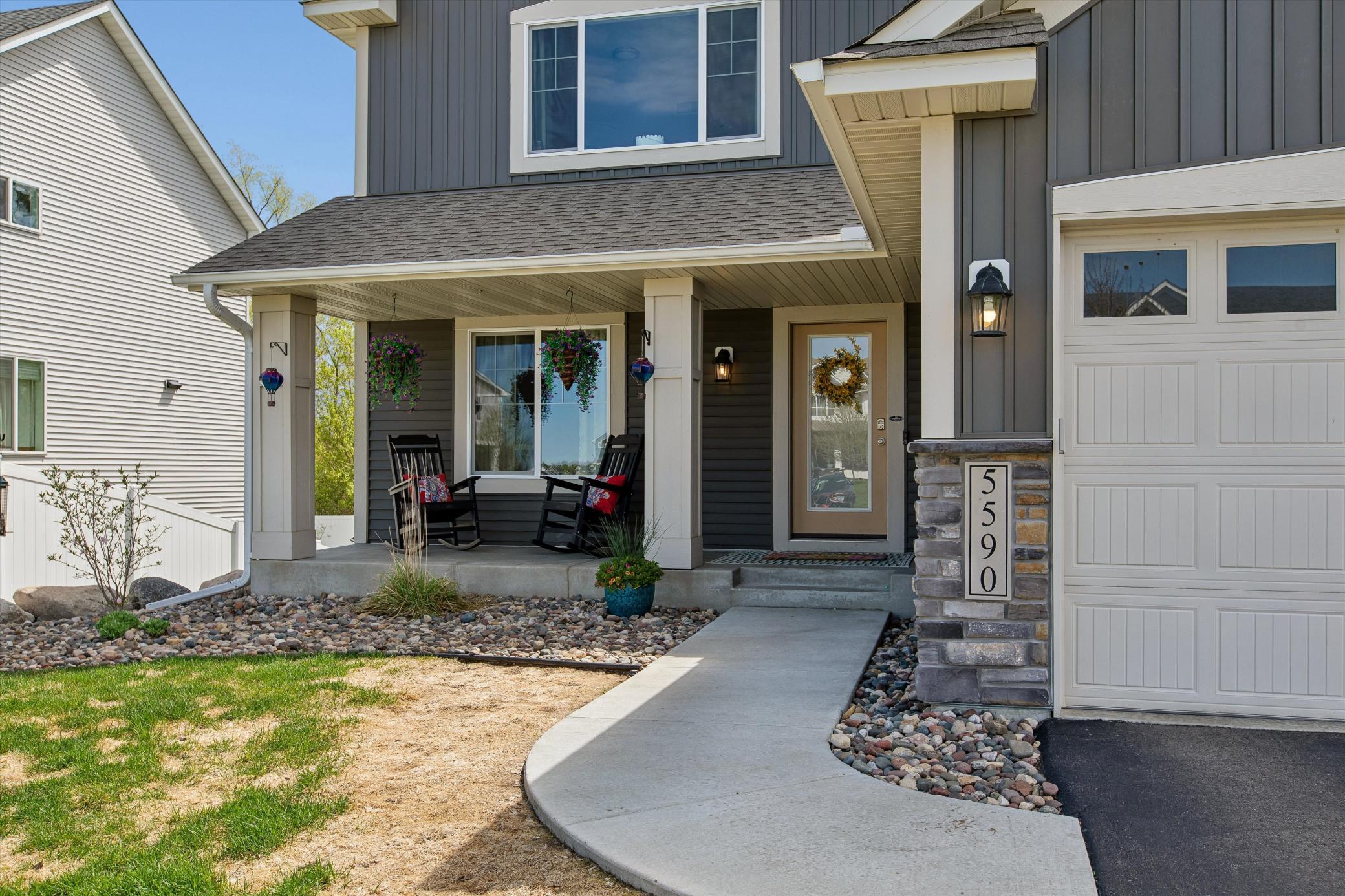 Inviting front porch with room for seating