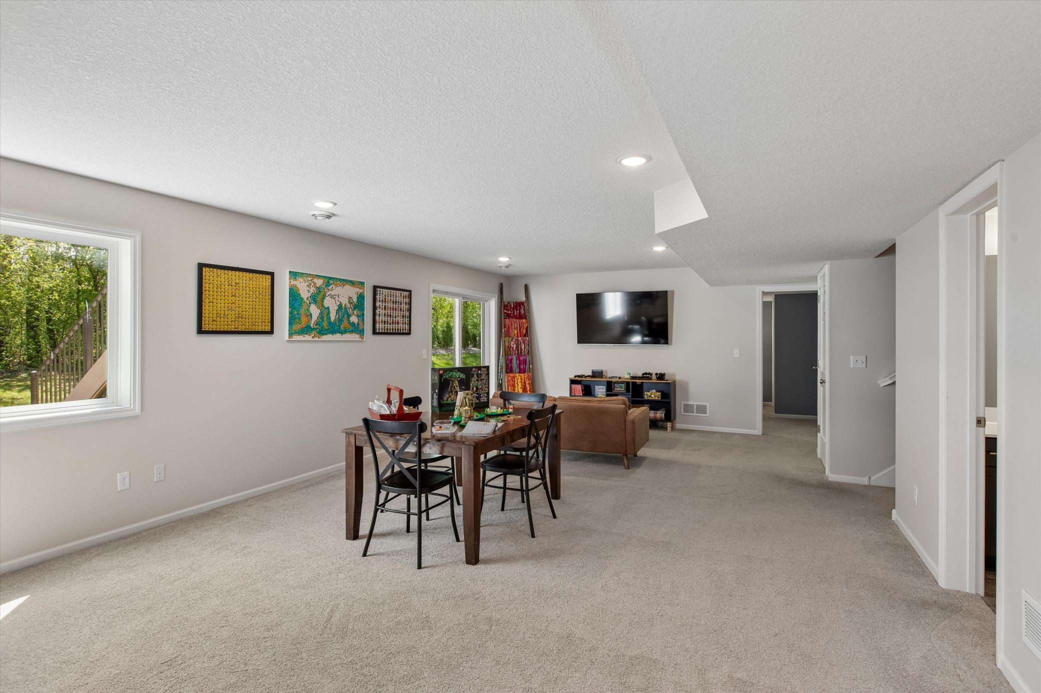 Generous lower-level living area with walkout access