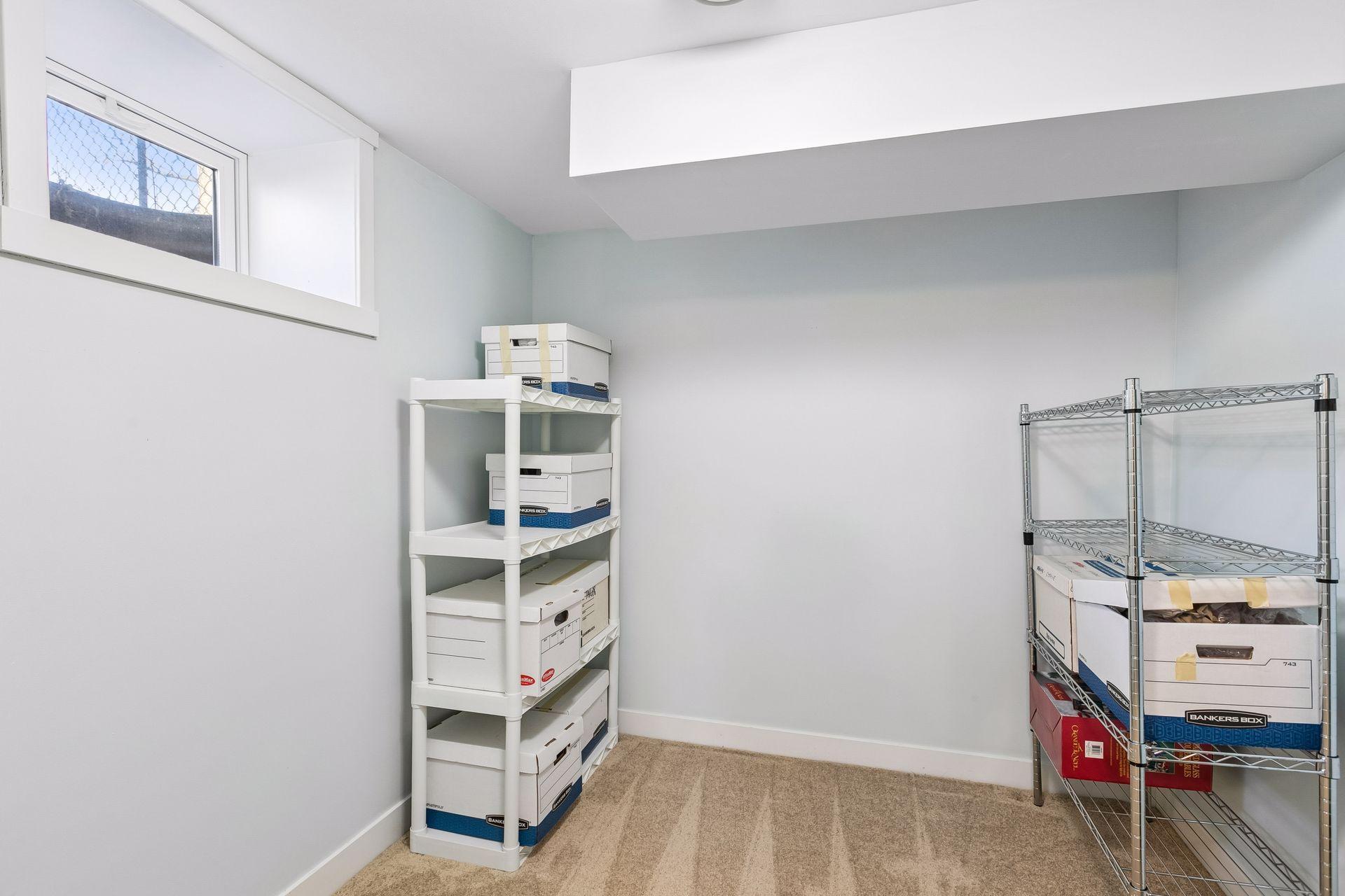 The closet down here is super sized.