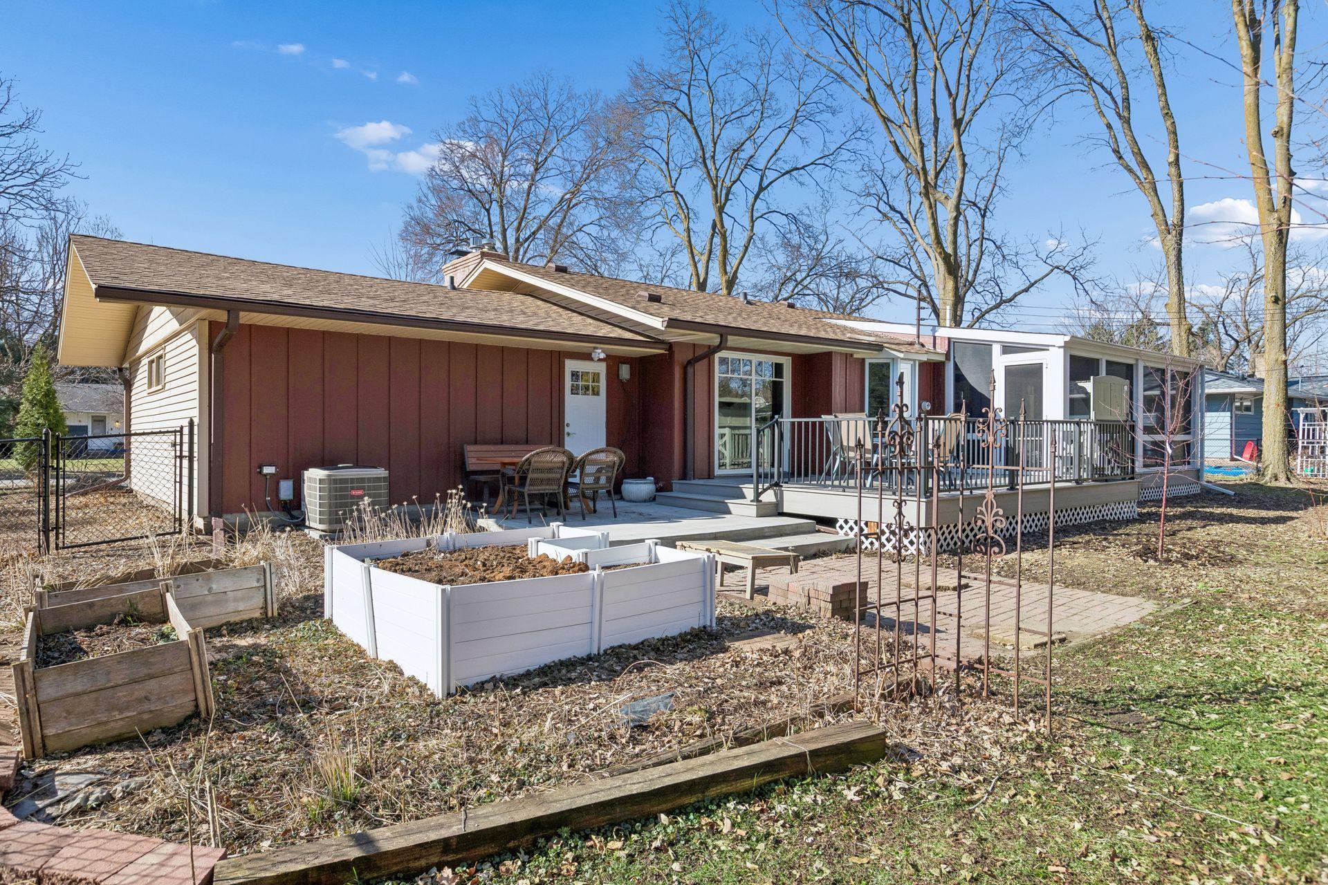 The yard provides great gardening spots.
