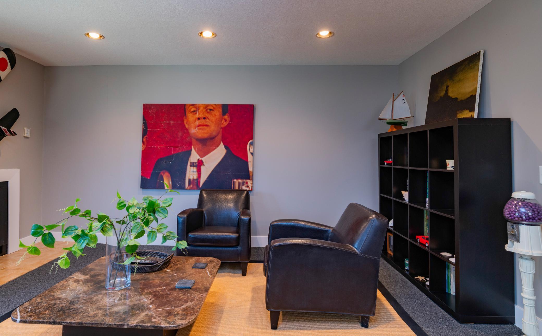 Lower level family room is spacious and perfect for entertaining.