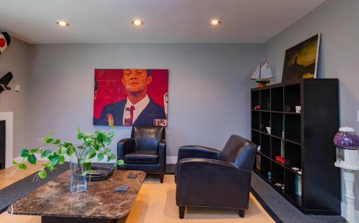 Lower level family room is spacious and perfect for entertaining.