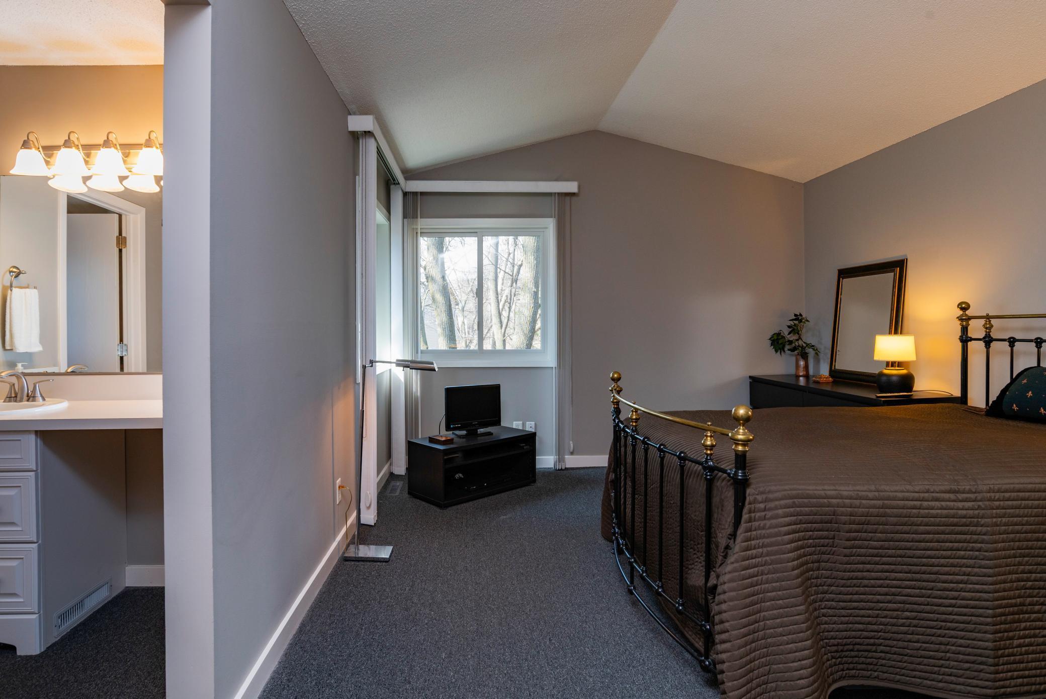 Primary Suite has corner windows.