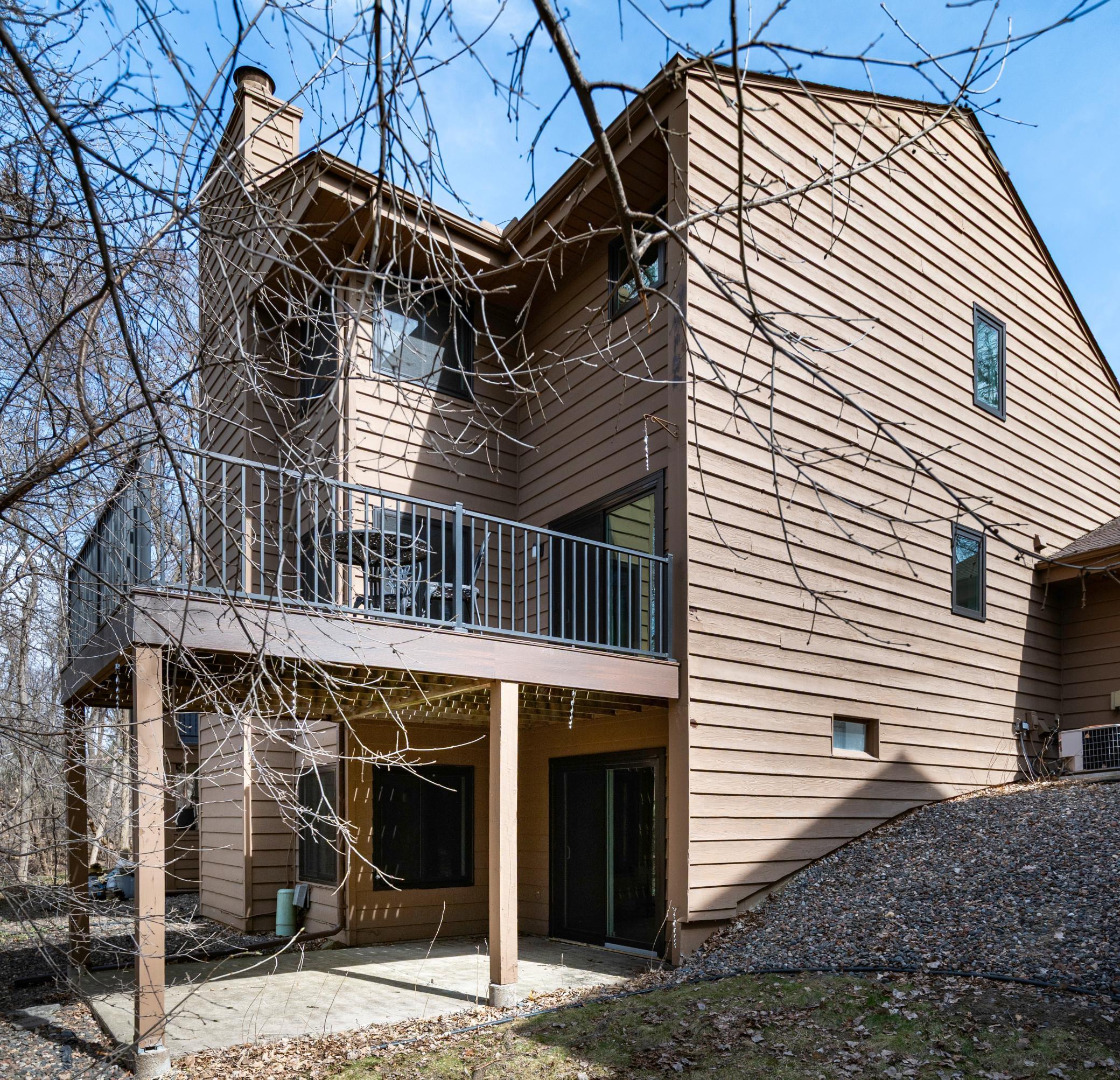 Rear and side view of this well cared for and updated town home.