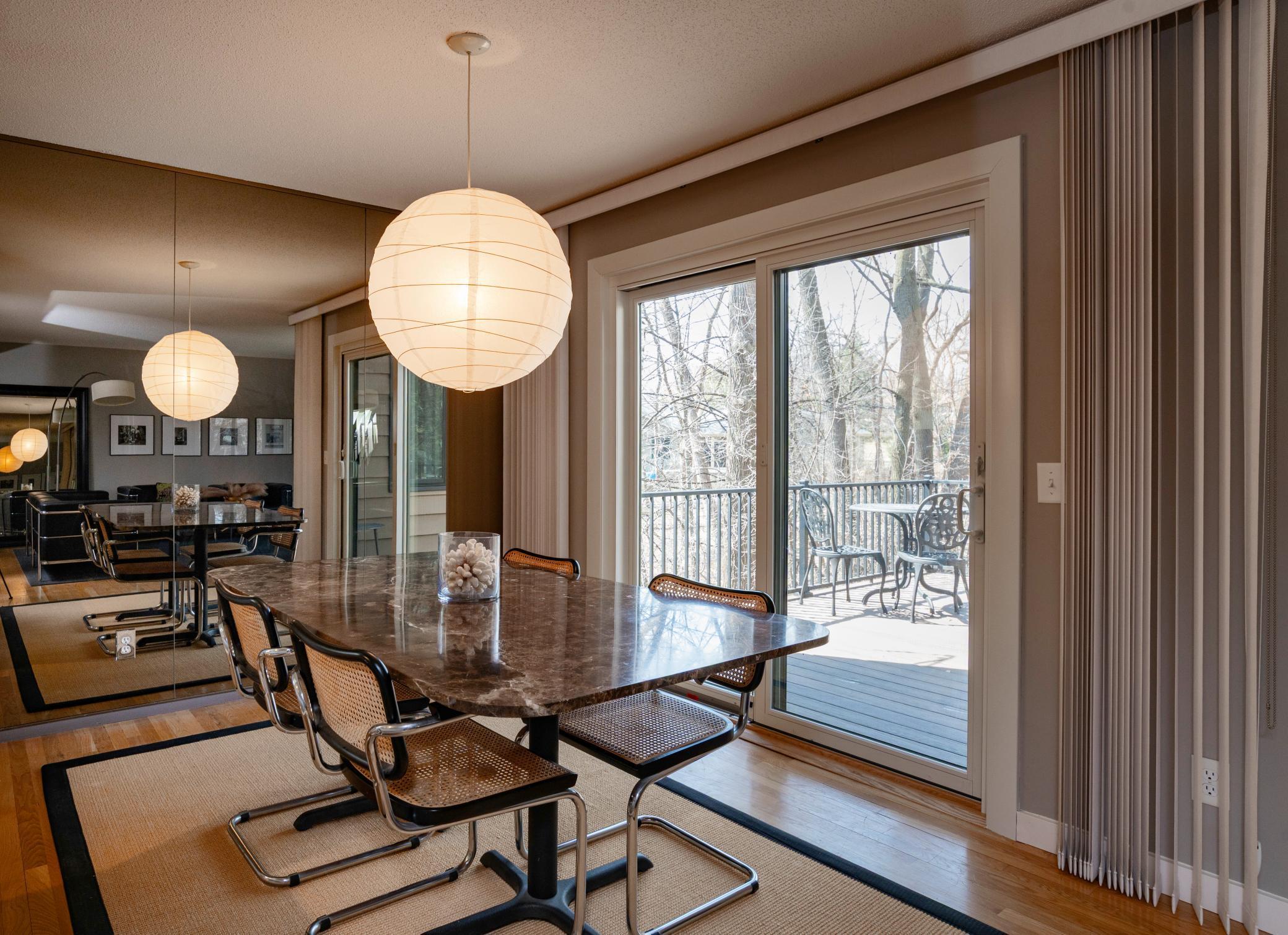 Dining area with access to Living Room and large deck.