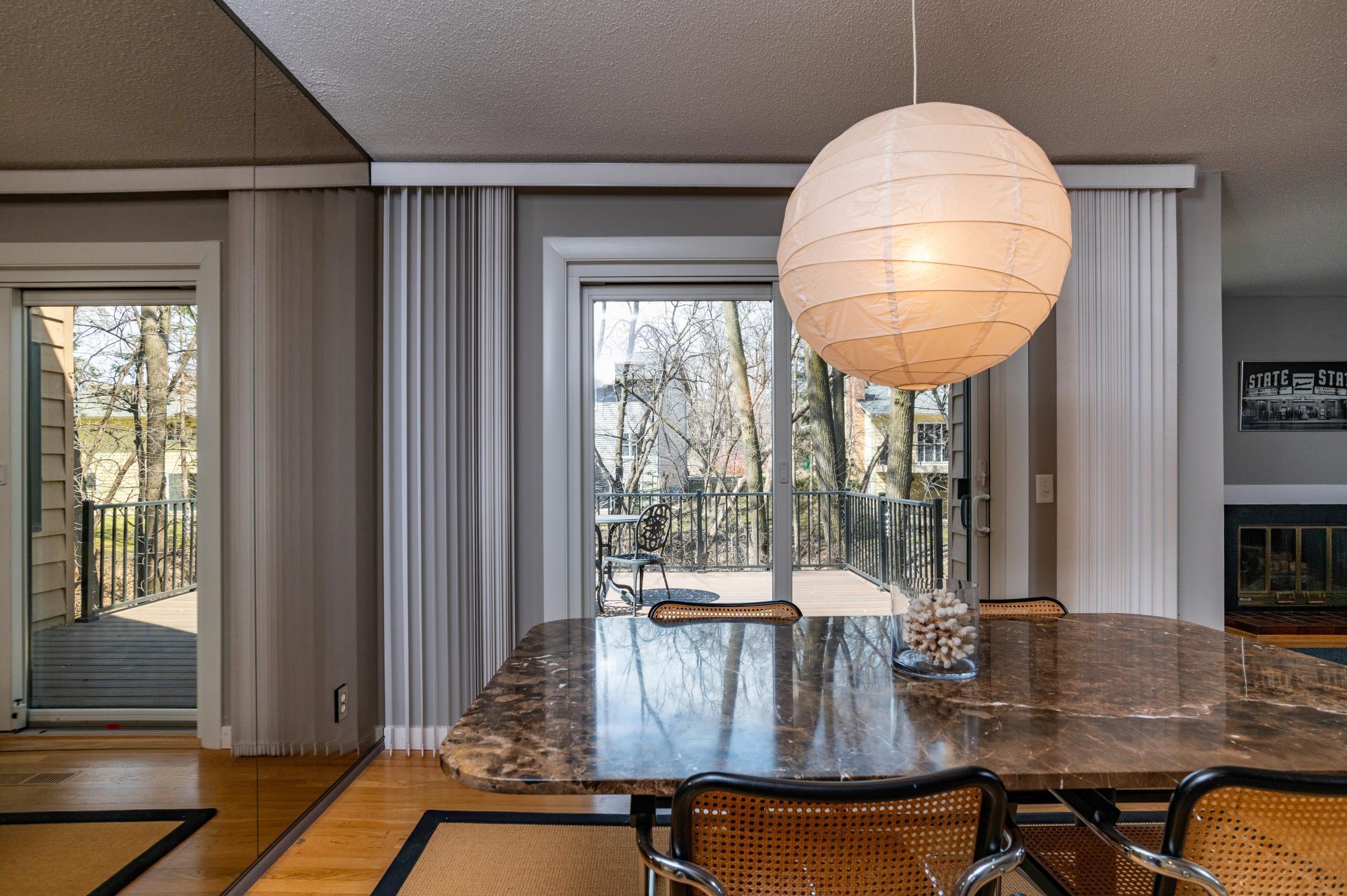 View of dining area from kitchen.