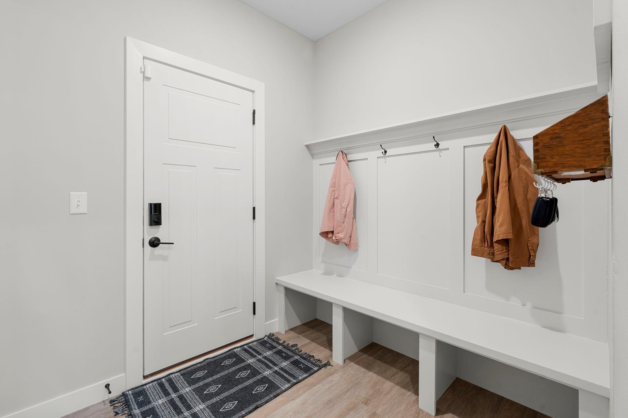 Garage entrance and mud room