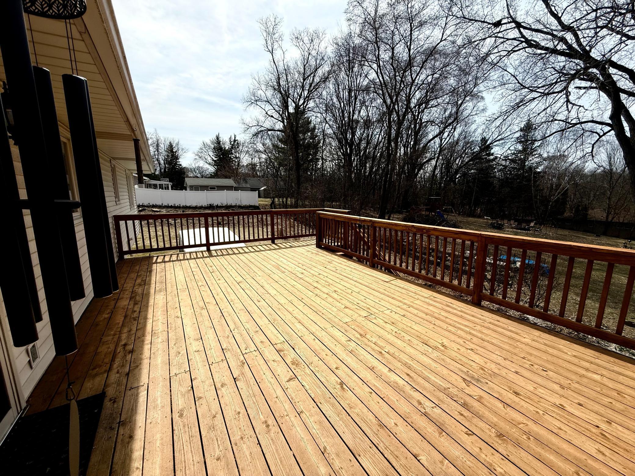 Abundant space at the 14' x 24' deck for alfresco dining, grilling and relaxing.