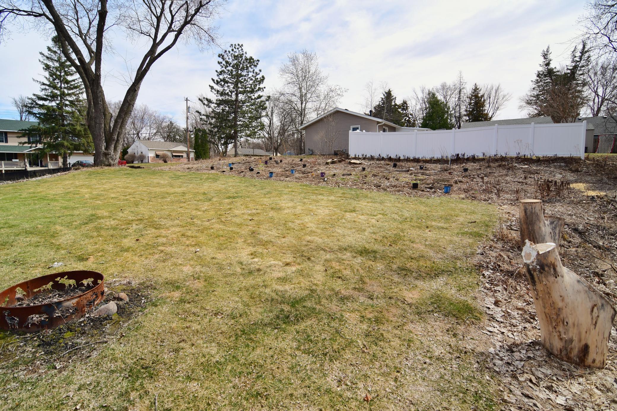 Nice green space and a few mature trees in the property