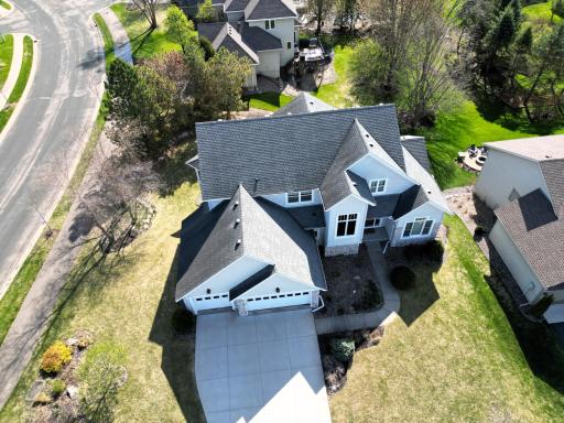 From this elevated angle, you can truly appreciate the home’s grand scale and multi-gabled roofline