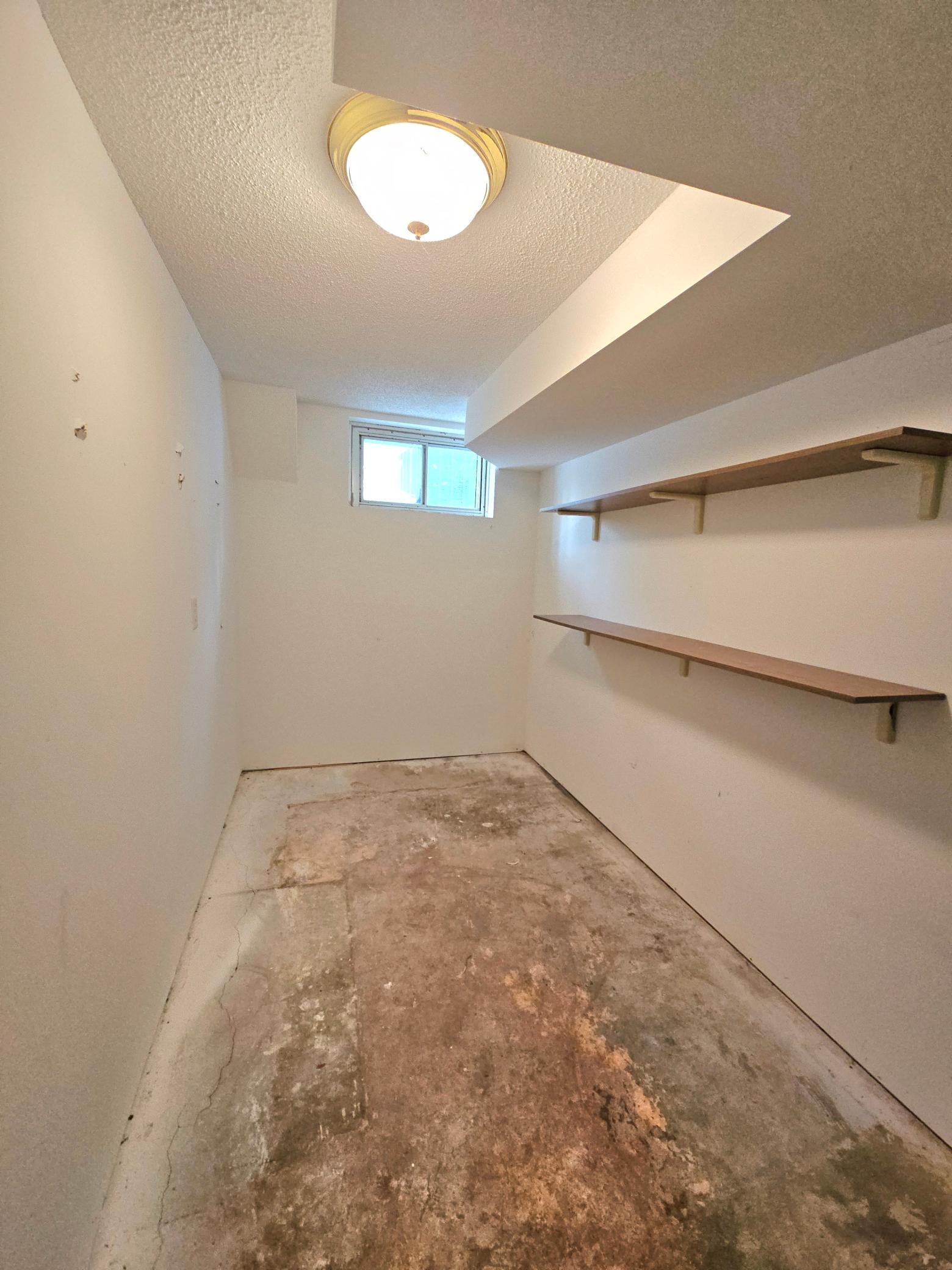 Lower level storage room