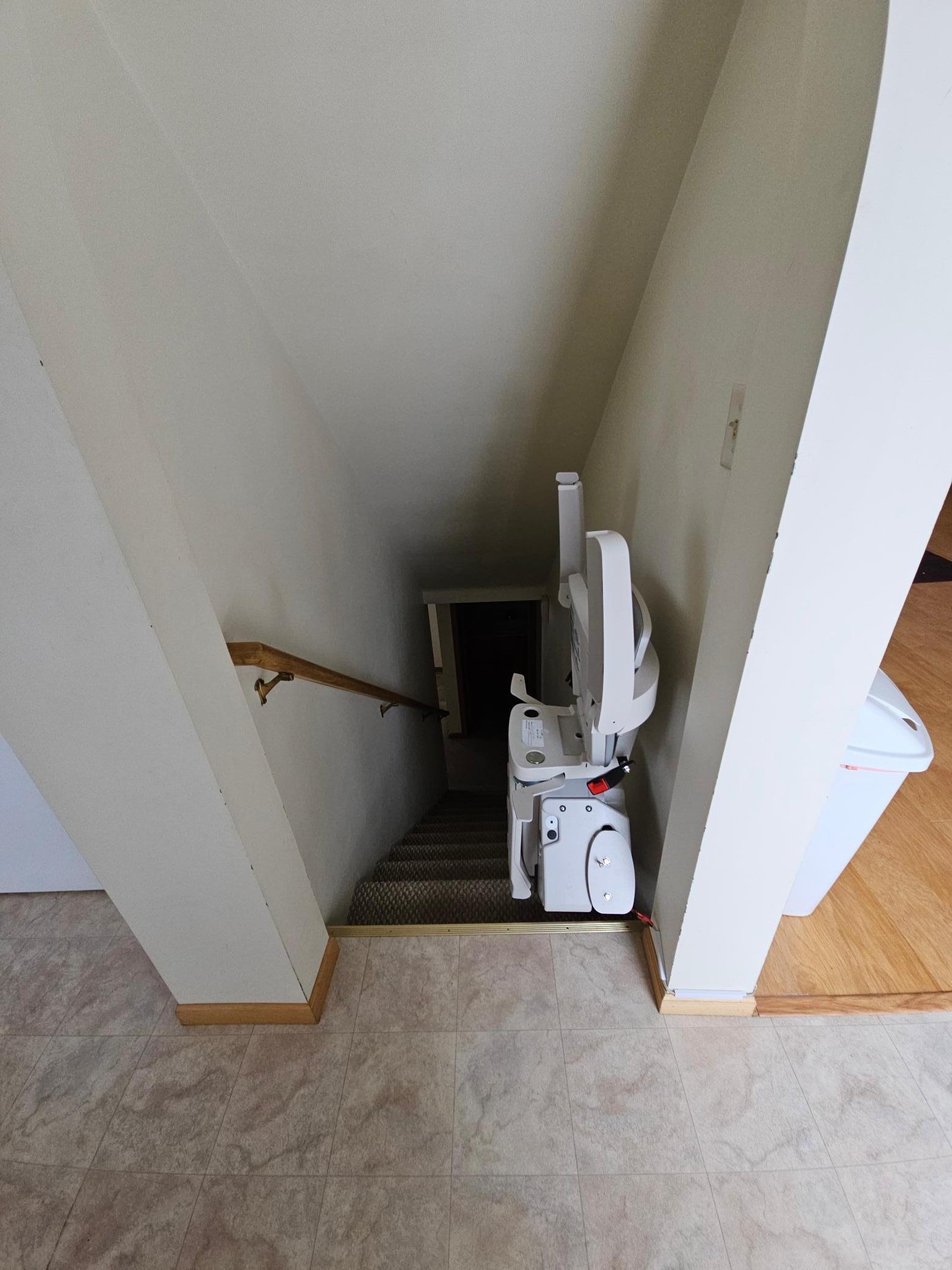 Life chair from lower level to main level