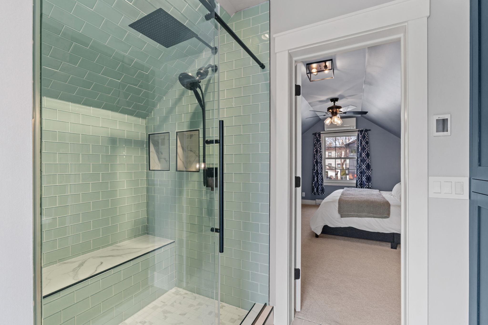 Large tiled shower is amazing