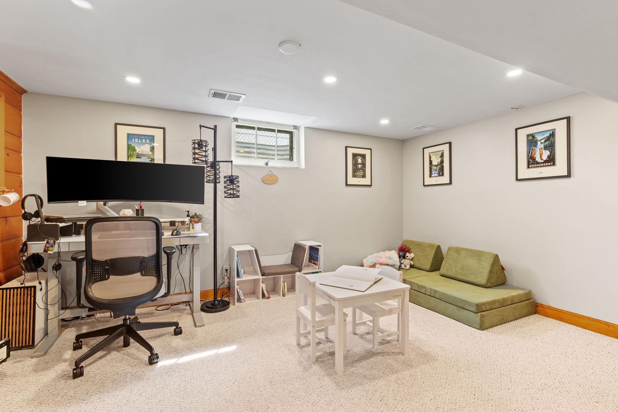 There is also room for a craft or toy room