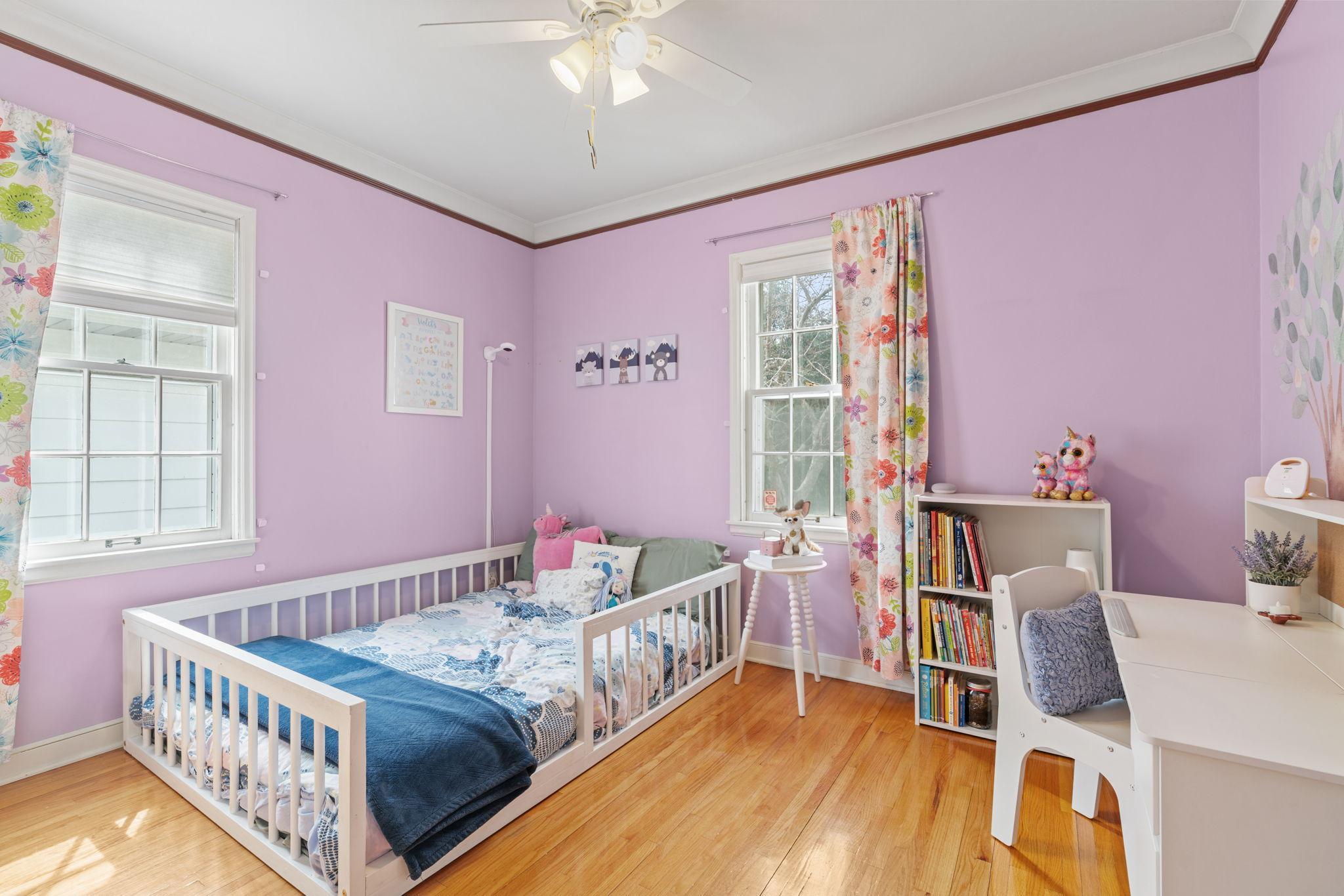 One of two bedrooms on the main floor