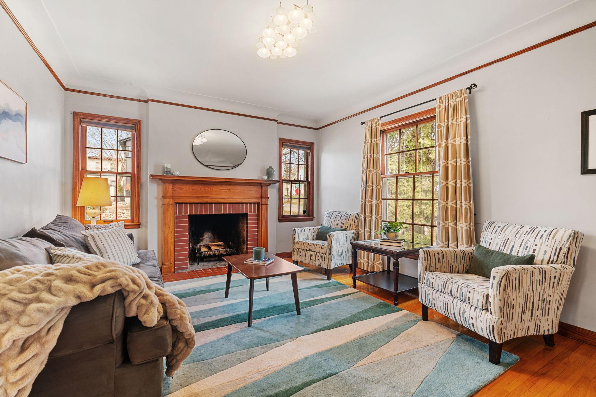 Great room at the front of the house