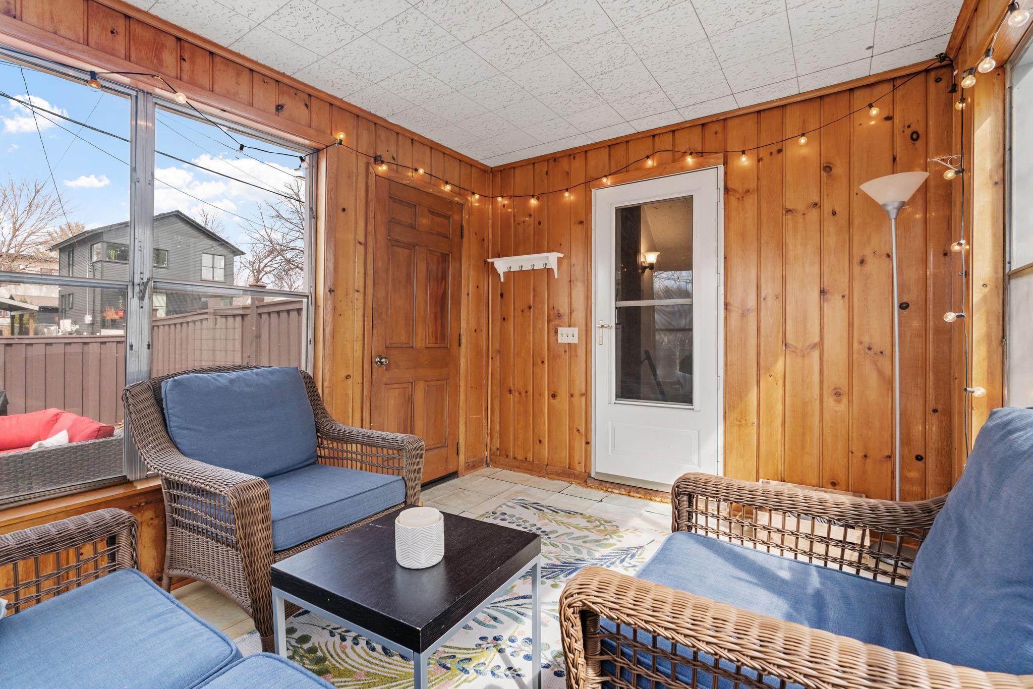 Wonderful space with warm knotty pine paneling