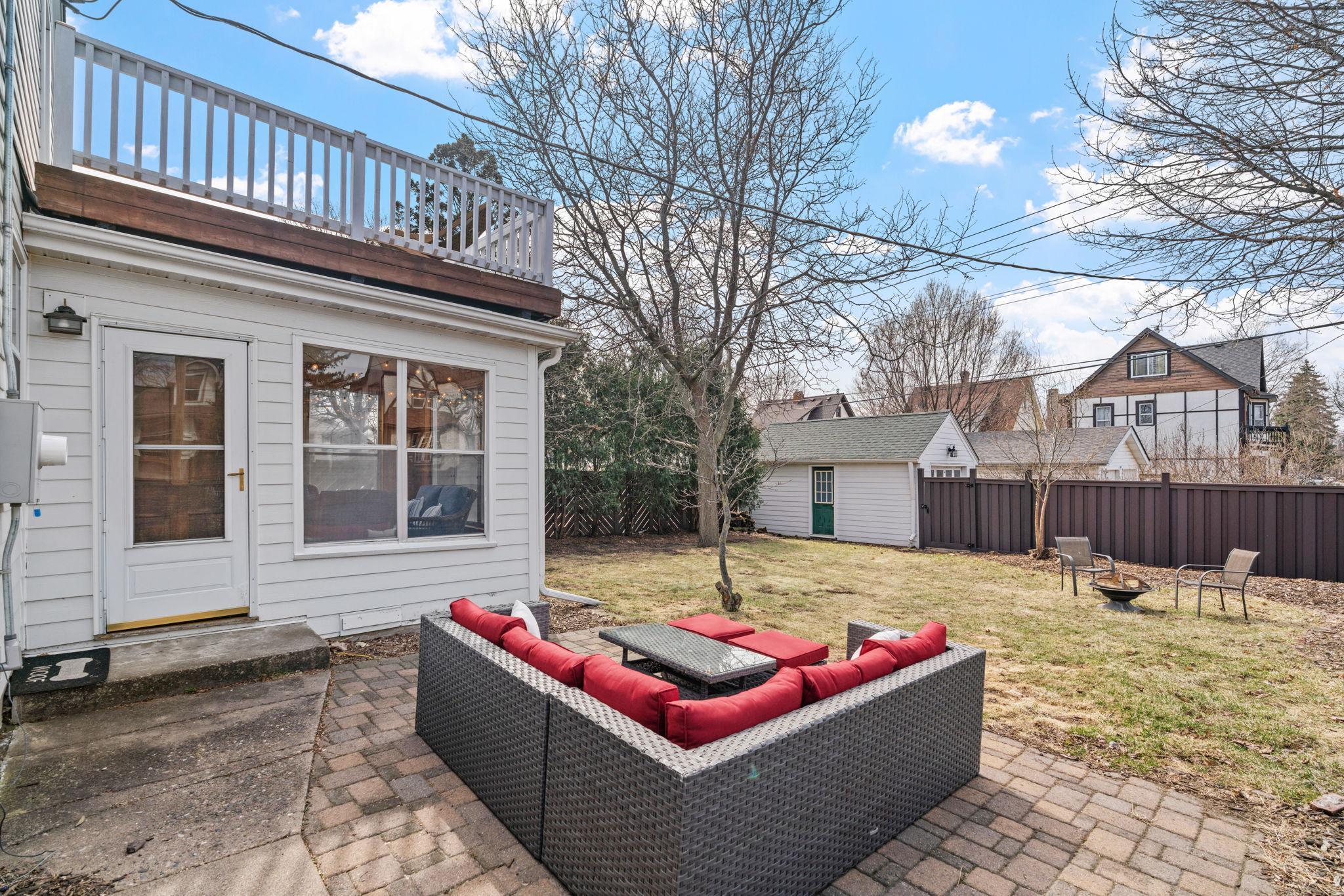 Patio is large enough for sizeable patio furniture