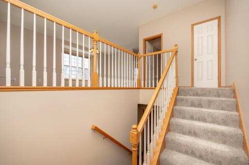 View from your front door looking at 1/2 bath and closet