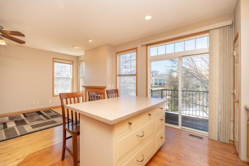 Deck conveniently located steps from the kitchen and dining room