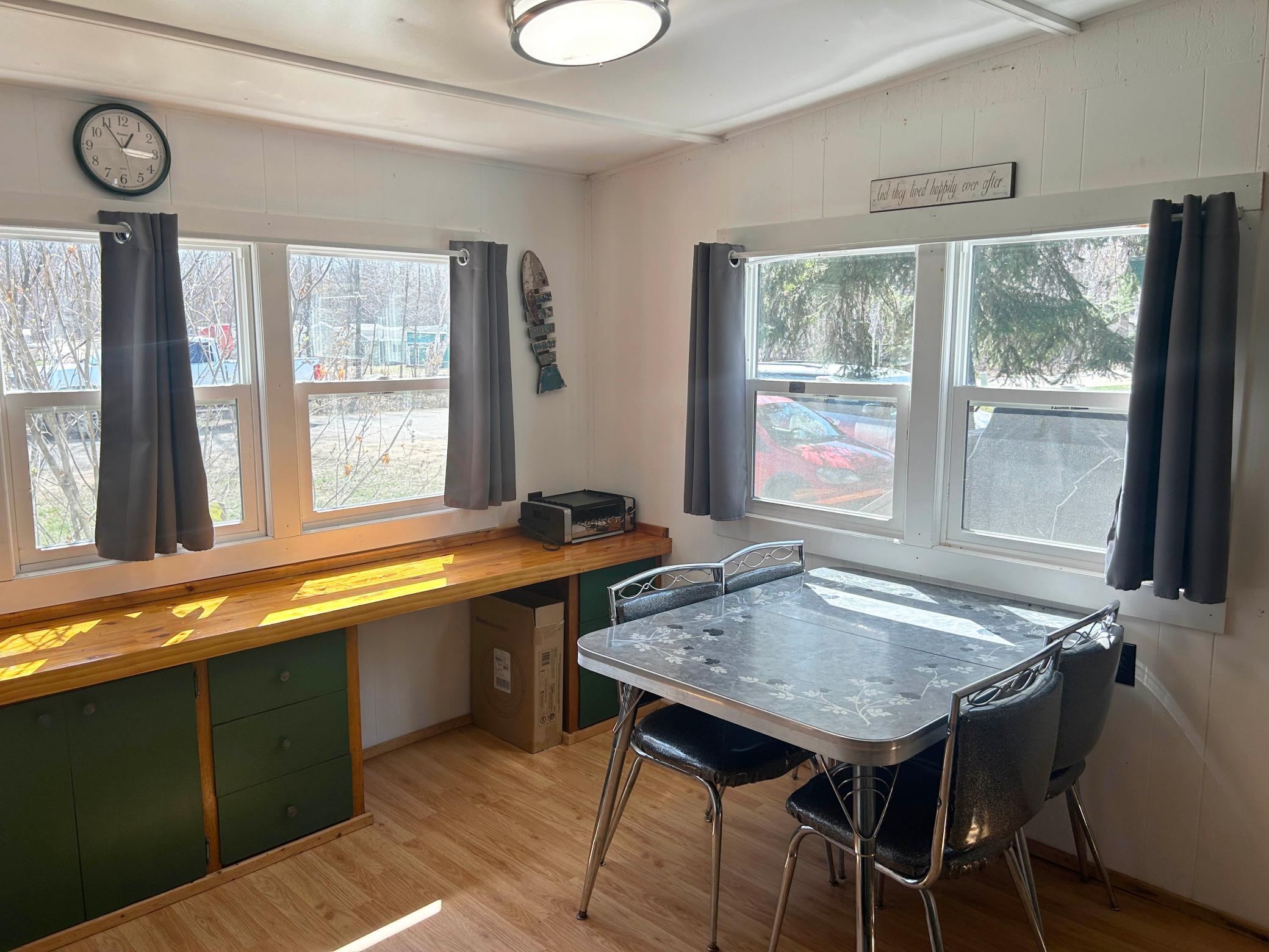 A shot of the dining/eat-in kitchen space.