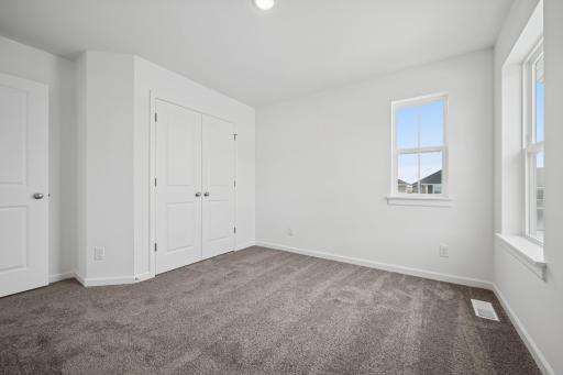 Bedroom 3, great closet space in all rooms! Pictures are of a previous Pryor home.
