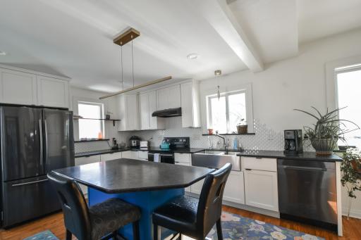 2019 the kitchen received an remodel with new appliances, counter tops, cabinets and backsplash.