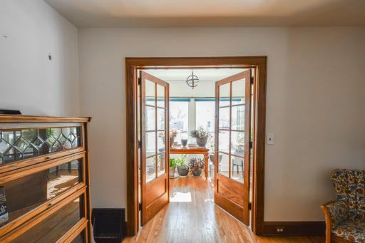 Even if the beautiful french doors are shut it still lets in all the natural light