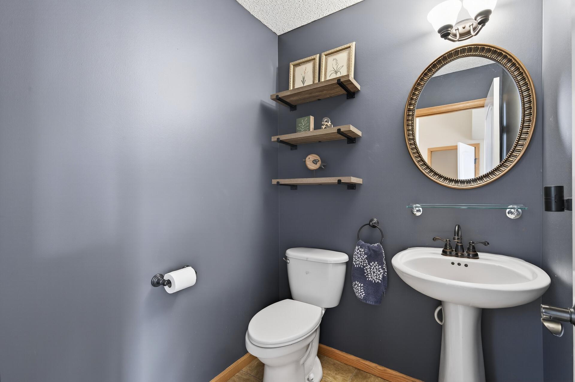 1/2 bath (main level)