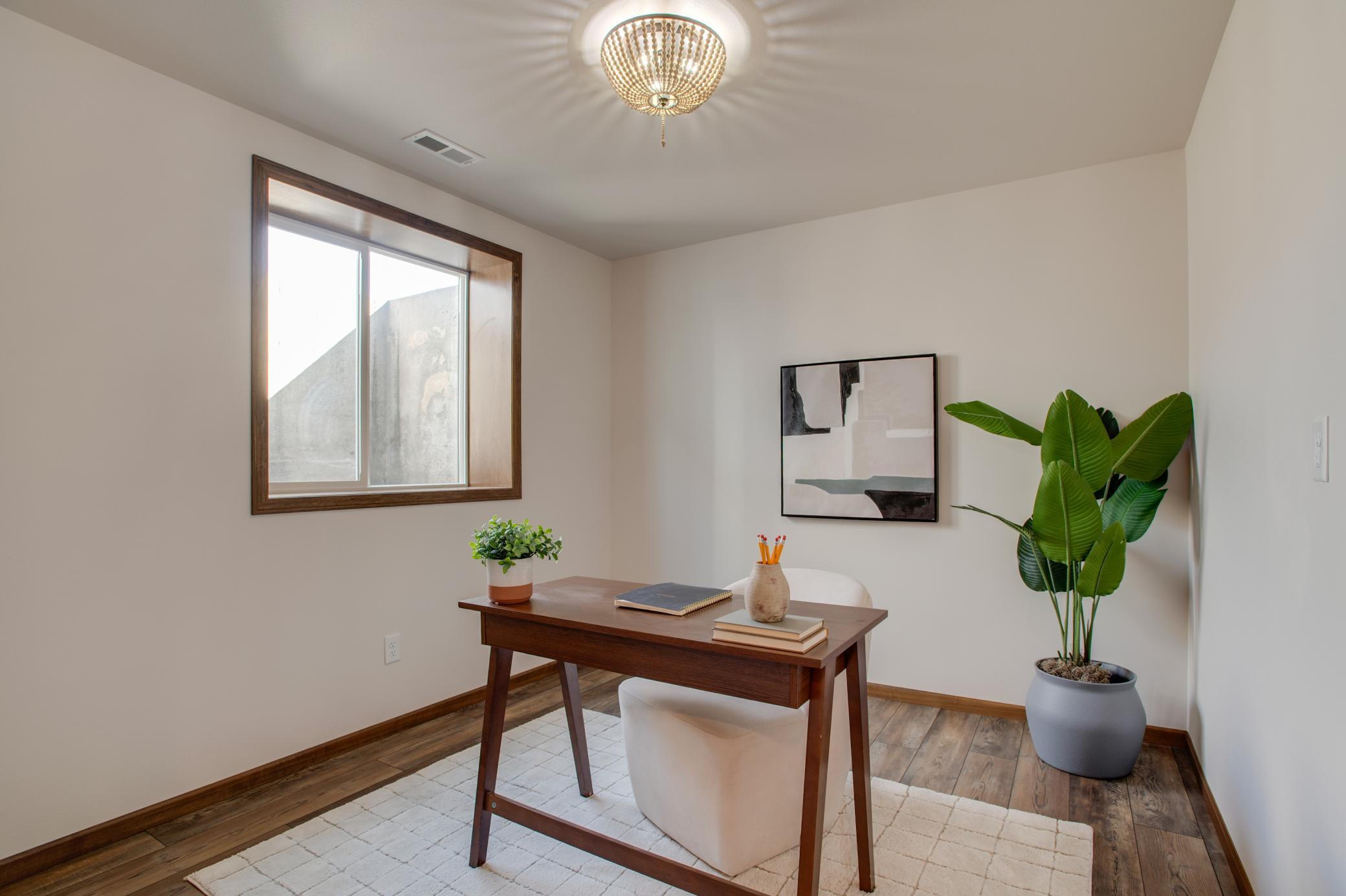 Office with barn door & egress