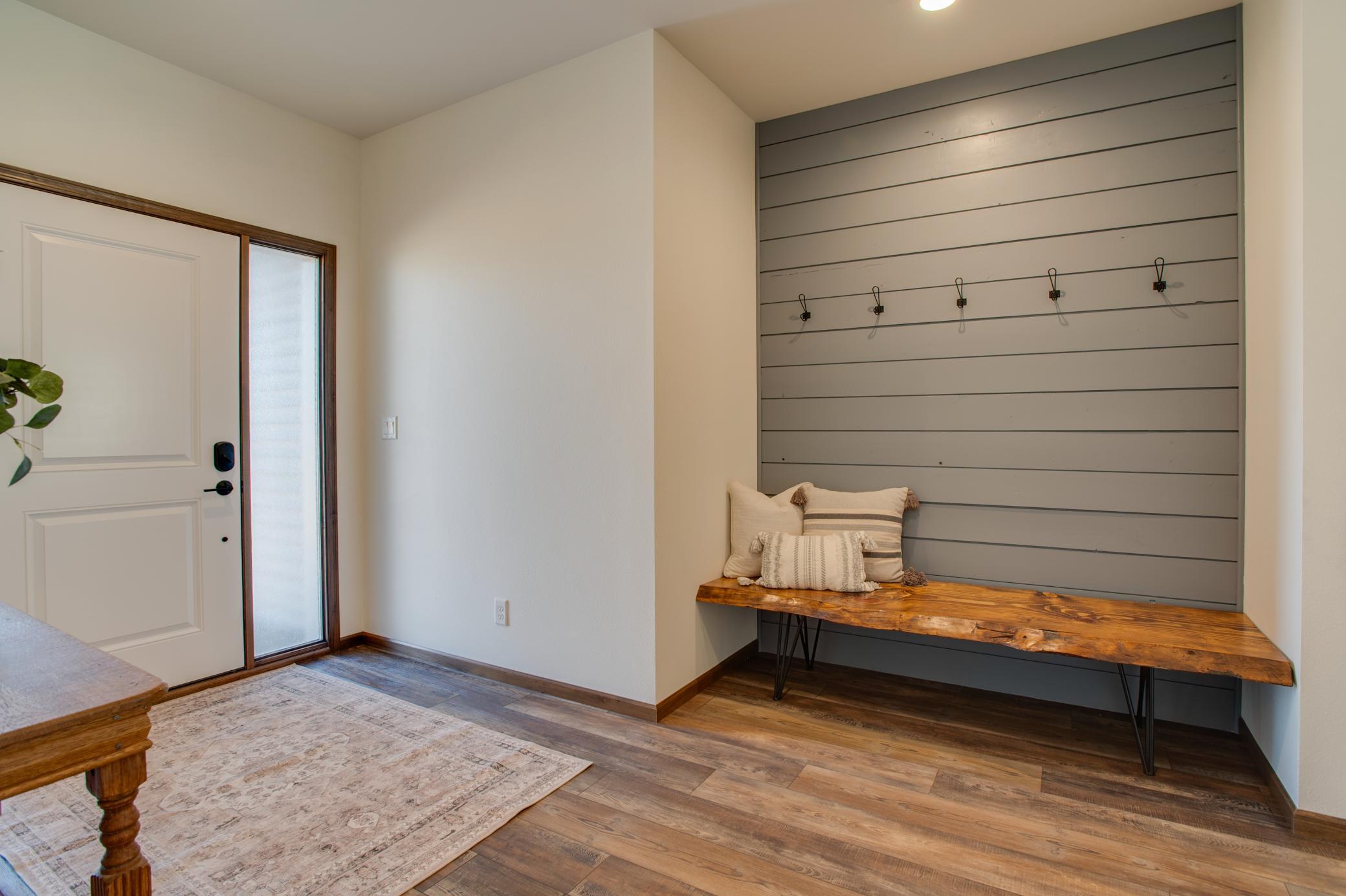 Custom built in live edge drop zone