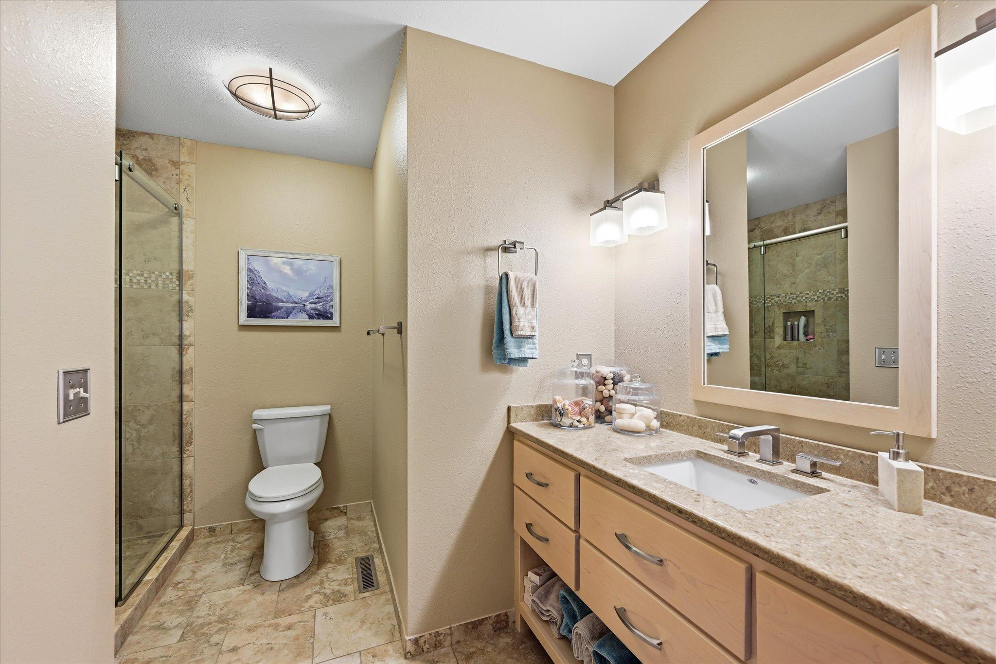 Beautifully remodeled upper-level bathroom