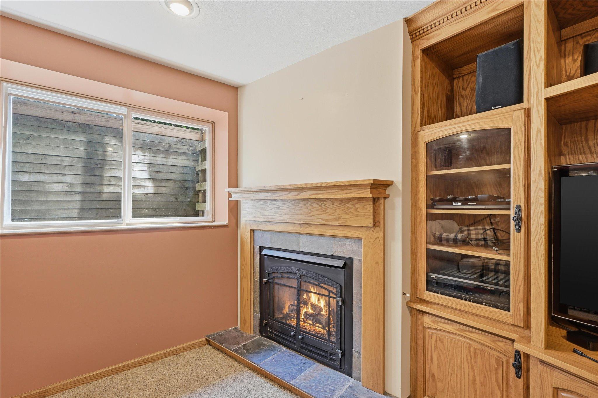 Cozy up around the fireplace on cooler Minnesota evenings