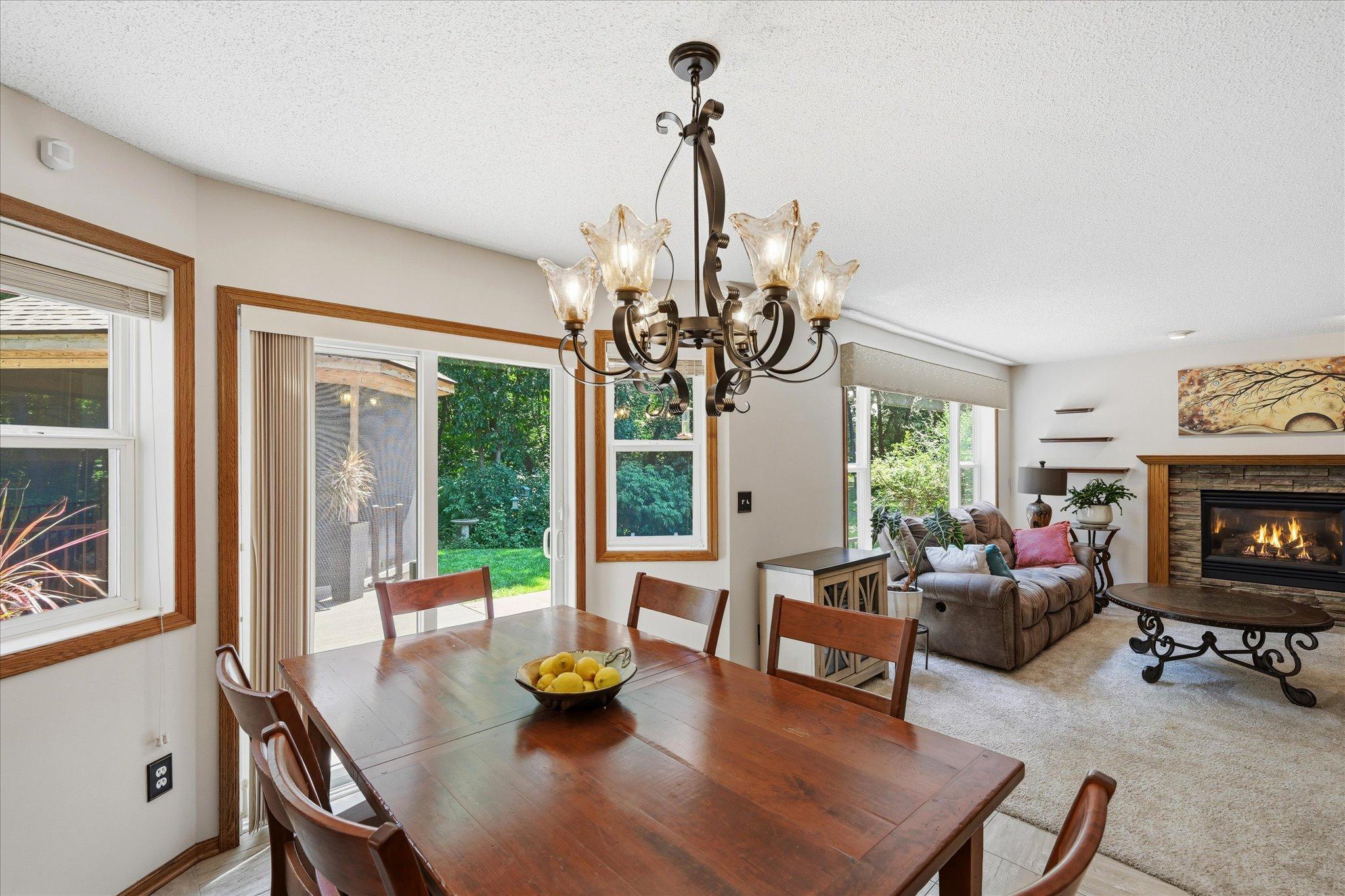 Enjoy easy access to the deck and backyard from the dining area
