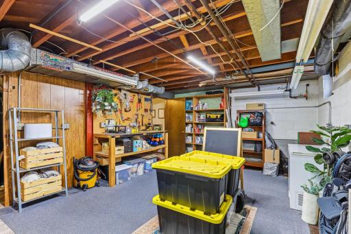 Large unfinished utility space ideal for storage, projects, or future expansion.