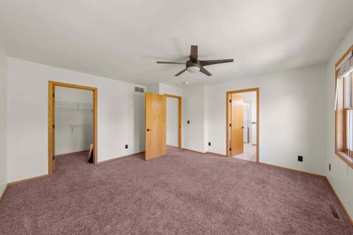 Upper level owner's room with walk-in closet and private bathroom
