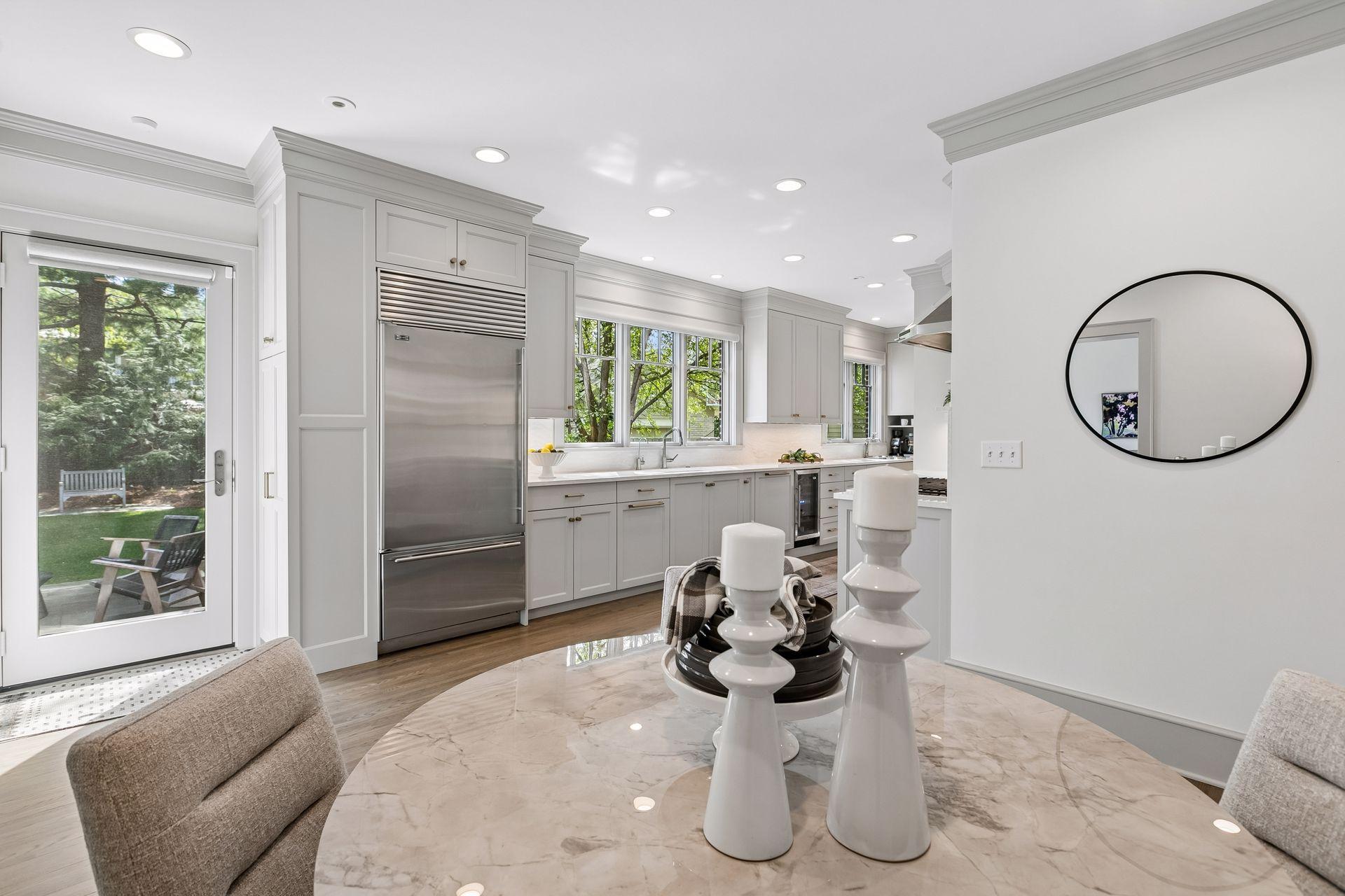 The informal dining area was added during the remodel.