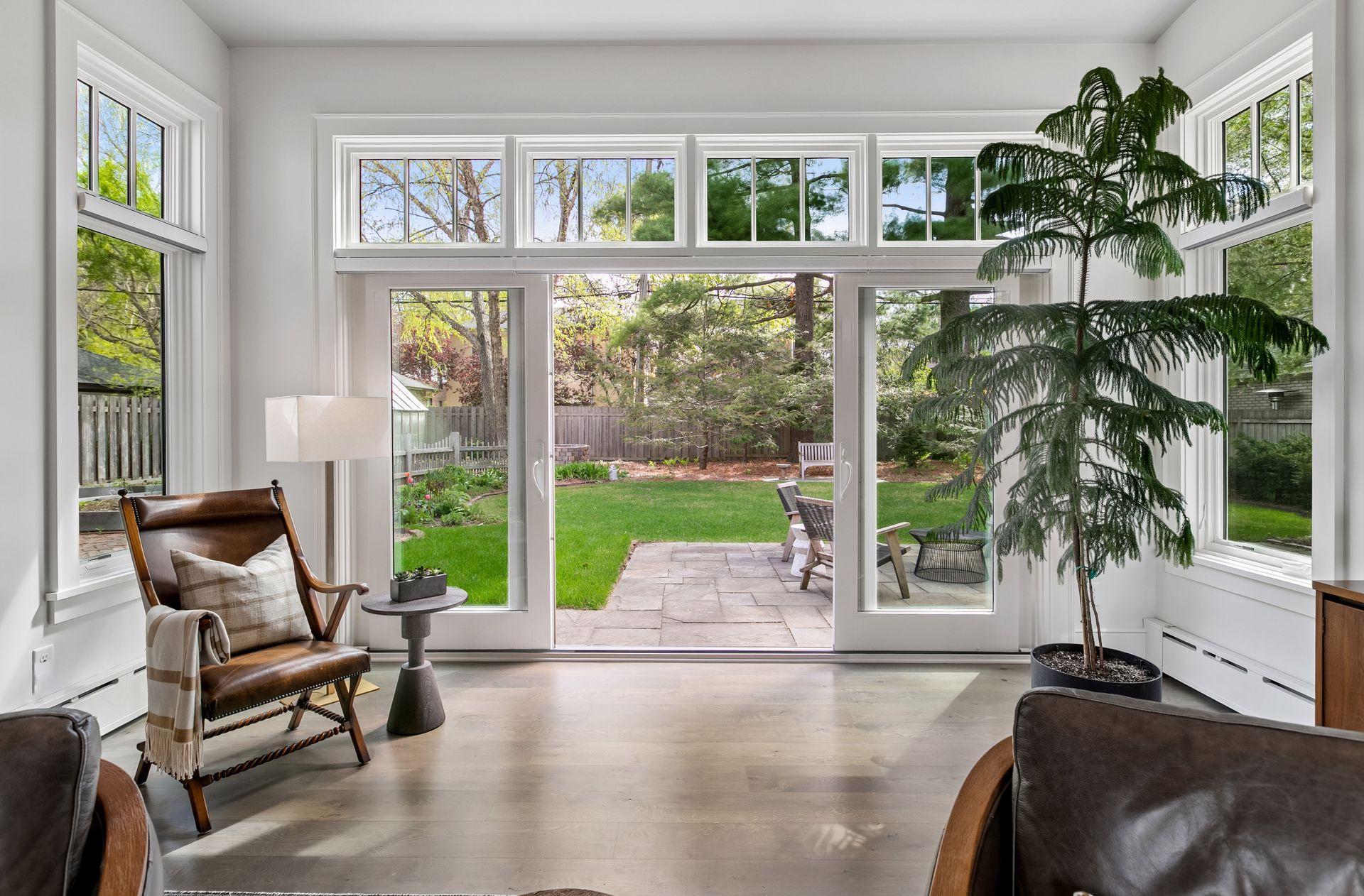 Open these doors and step out to the yard and gardens.