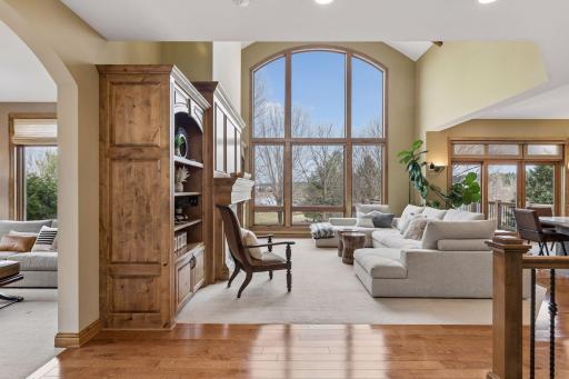 A light filled stunning gathering space offers impressive entertaining and sweeping views. The natural light is incredible.