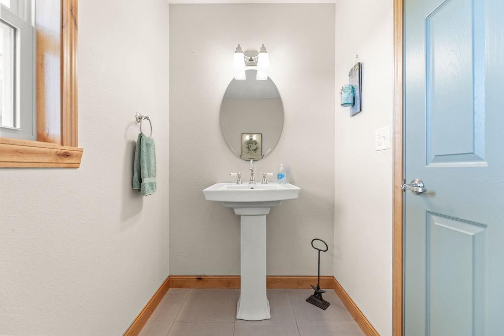 Bathroom off foyer