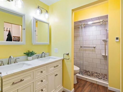 Beautiful, recently remodeled primary bathroom.