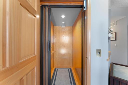 Private in-unit elevator connecting garage and living levels
