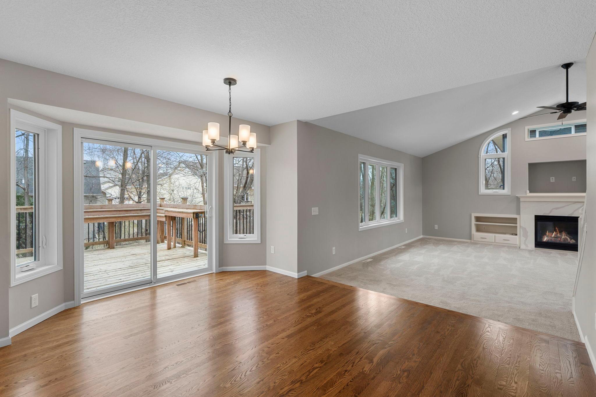Light and bright floor plan. Gorgeous refinished hardwood floors span dining, kitchen, foyer, and office space.